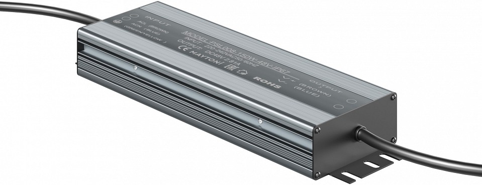 Блок питания с проводом maytoni technical power supply magnetic psl008-150w-48v-ip67