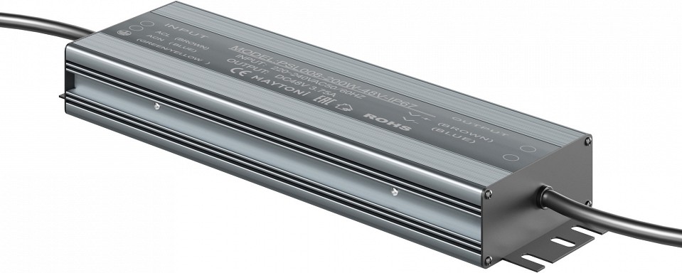Блок питания с проводом maytoni technical power supply magnetic psl008-200w-48v-ip67