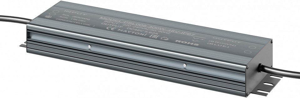Блок питания с проводом maytoni technical power supply magnetic psl008-300w-48v-ip67