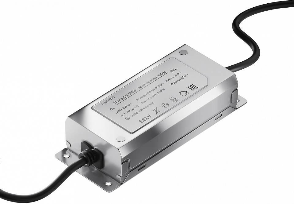 Блок питания с проводом maytoni technical power supply parity tra130dr-100w