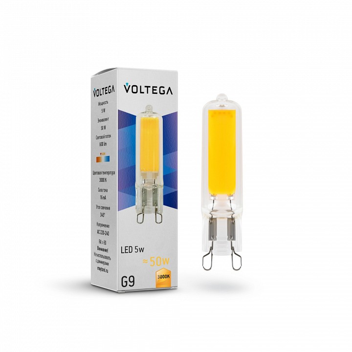 Лампа светодиодная voltega capsule g9 g9 4вт 3000k 7262