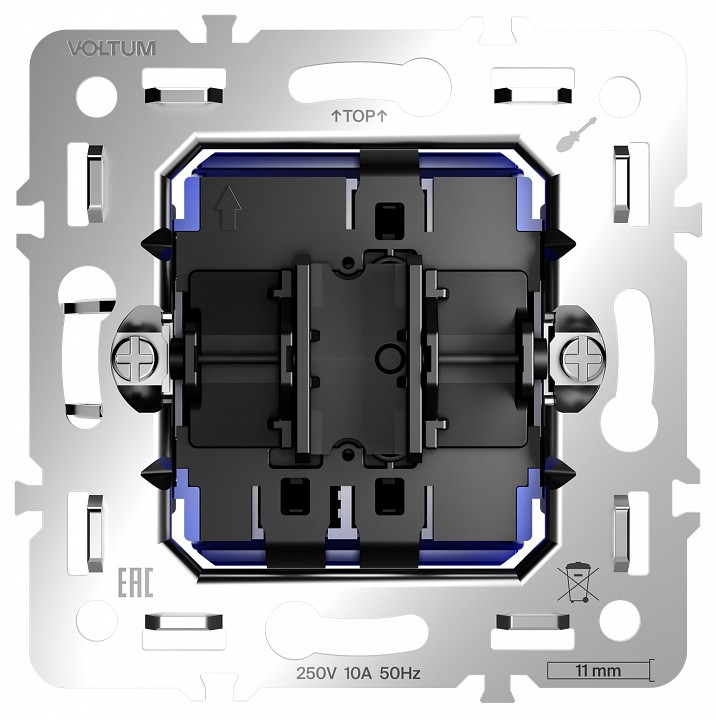 Механизм выключателя проходного одноклавишного voltum s70 vls0103m