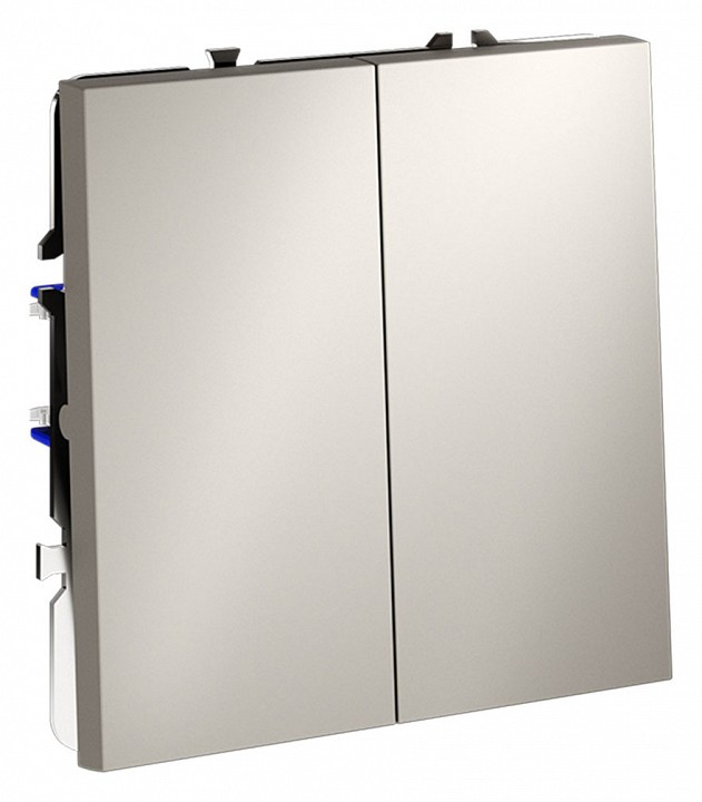 Выключатель двухклавишный без рамки voltum s70 vls020103