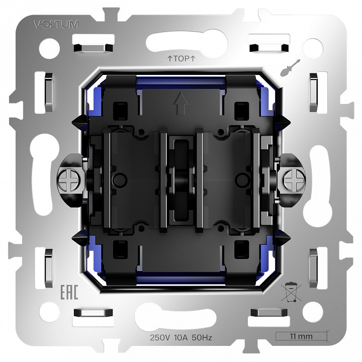 Механизм выключателя двухклавишного voltum s70 vls0201m