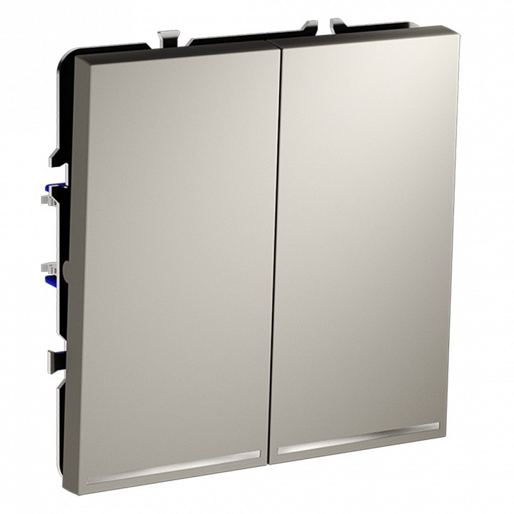 Выключатель двухклавишный с подсветкой без рамки voltum s70 vls020203