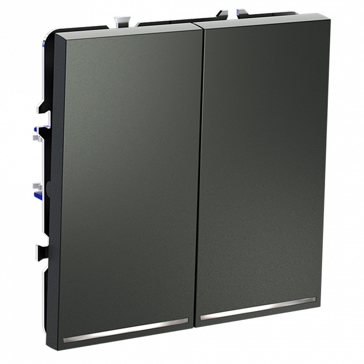 Выключатель двухклавишный с подсветкой без рамки voltum s70 vls020206