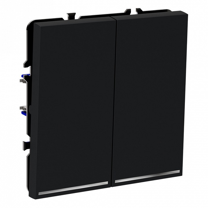 Выключатель двухклавишный с подсветкой без рамки voltum s70 vls020207