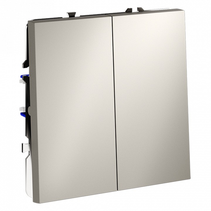 Выключатель проходной двухклавишный без рамки voltum s70 vls020303