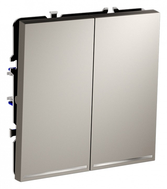 Выключатель проходной двухклавишный с подсветкой без рамки voltum s70 vls020403