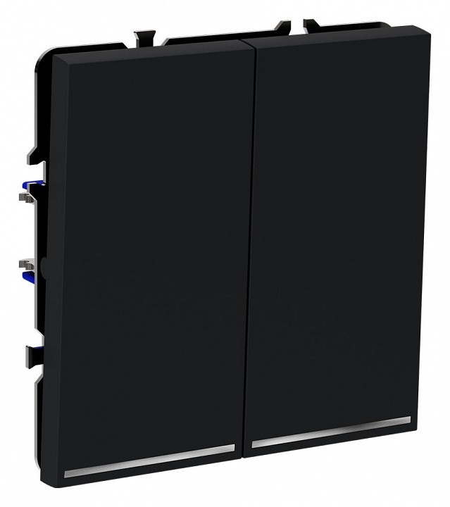 Выключатель проходной двухклавишный с подсветкой без рамки voltum s70 vls020407