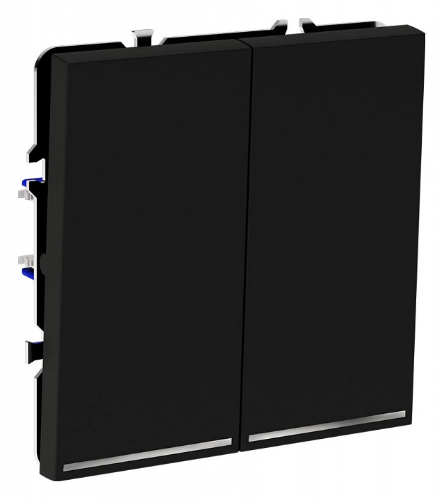 Выключатель проходной двухклавишный с подсветкой без рамки voltum s70 vls020408