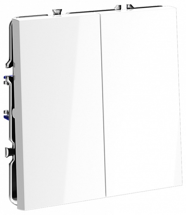 Выключатель двухклавишный без рамки voltum s70 vls020601