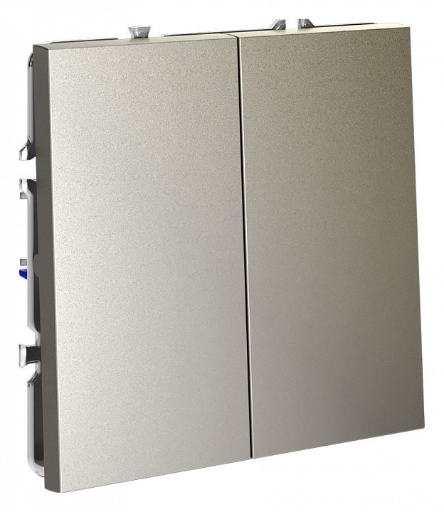 Выключатель двухклавишный без рамки voltum s70 vls020604