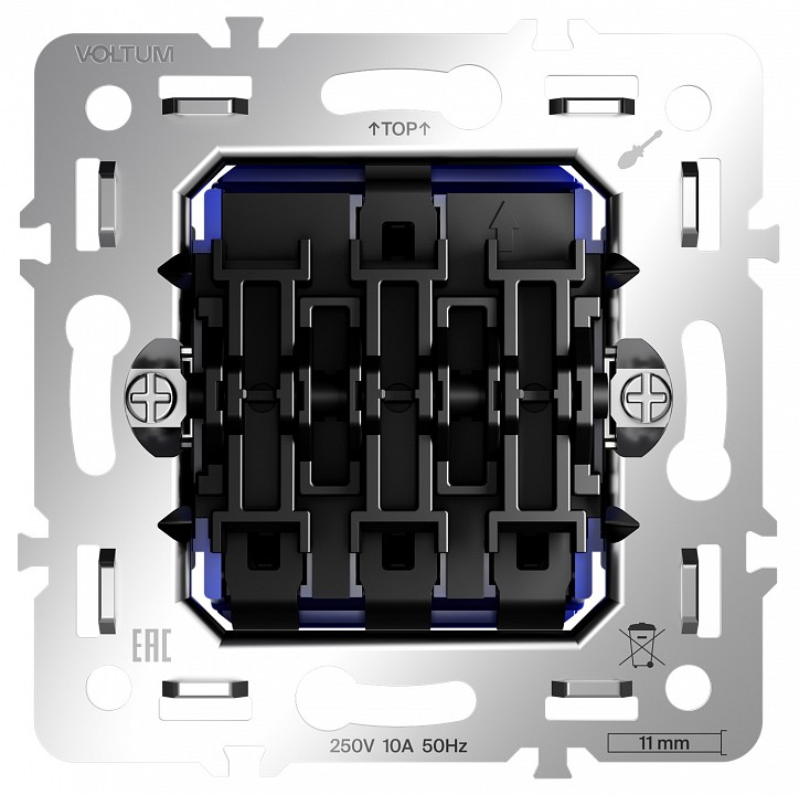 Механизм выключателя трехклавишного voltum s70 vls0301m