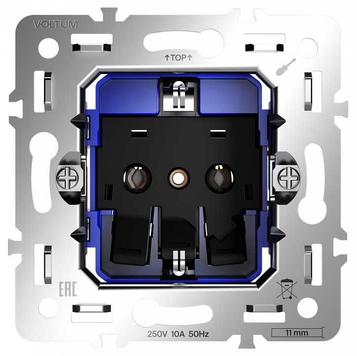 Механизм розетки с заземлением voltum s70 vls0401m