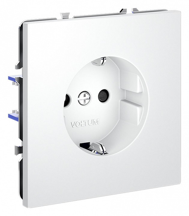 Розетка с заземлением и со шторкой, Без рамки voltum s70 vls040202