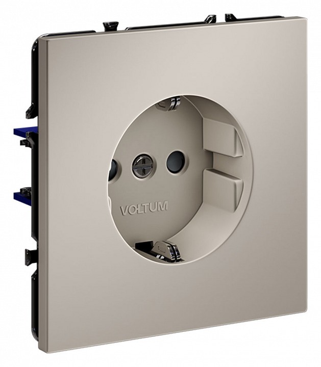 Розетка с заземлением и со шторкой, Без рамки voltum s70 vls040203