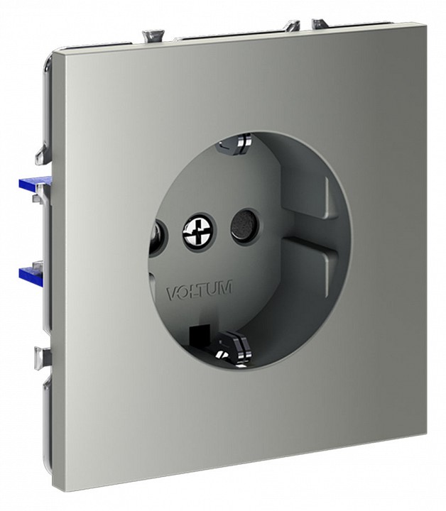 Розетка с заземлением и со шторкой, Без рамки voltum s70 vls040205