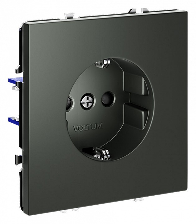 Розетка с заземлением и со шторкой, Без рамки voltum s70 vls040206