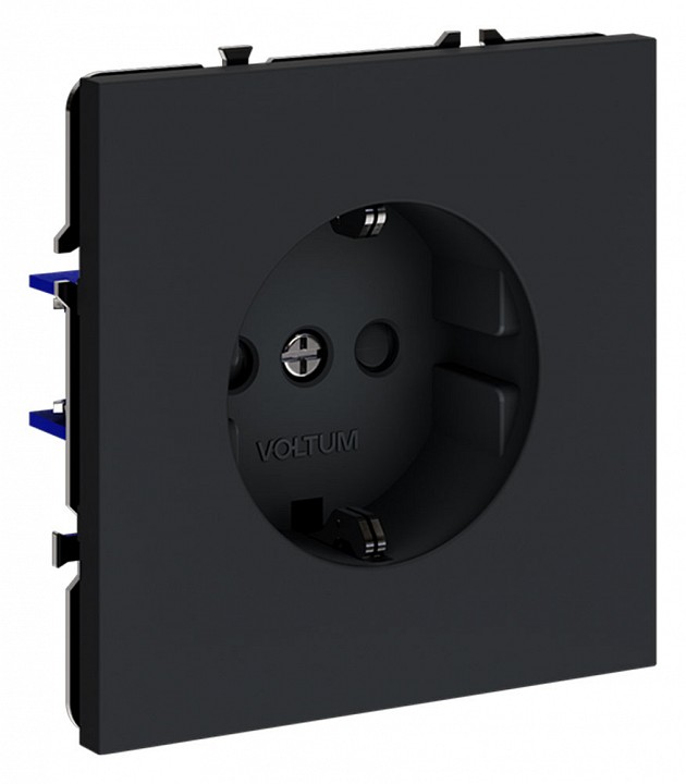 Розетка с заземлением и со шторкой, Без рамки voltum s70 vls040207