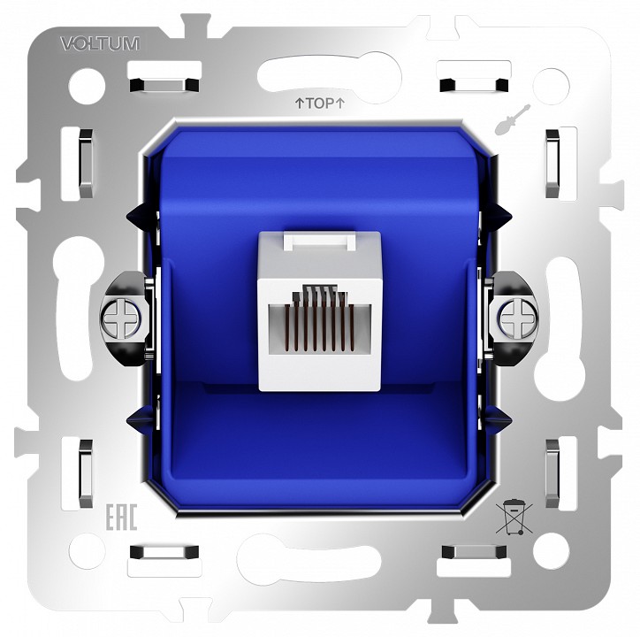 Механизм розетки ethernet rj-45 voltum s70 vls0601m