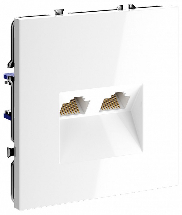 Розетка двойная ethernet rj-45 без рамки voltum s70 vls060201