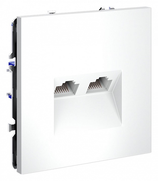 Розетка двойная ethernet rj-45 без рамки voltum s70 vls060202