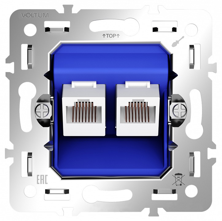 Механизм розетки ethernet rj-45 voltum s70 vls0602m