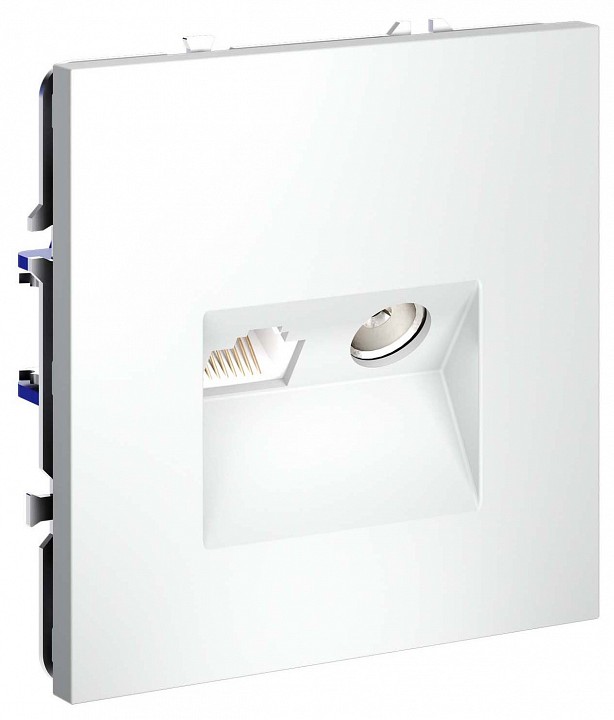 Тв-розетка и розетка ethernet rj-45 без рамки voltum s70 vls060702