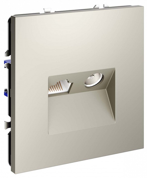 Тв-розетка и розетка ethernet rj-45 без рамки voltum s70 vls060703