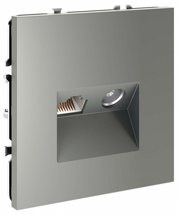 Тв-розетка и розетка ethernet rj-45 без рамки voltum s70 vls060705