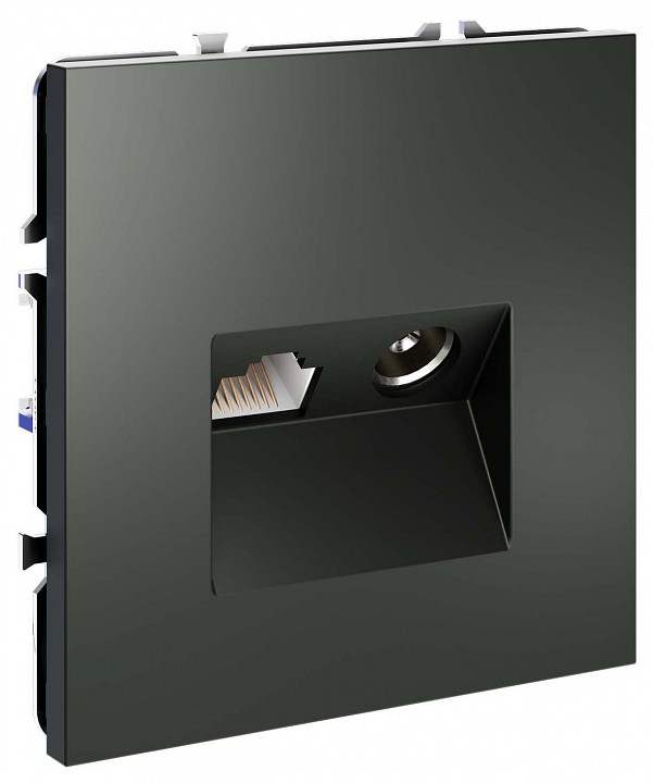 Тв-розетка и розетка ethernet rj-45 без рамки voltum s70 vls060706