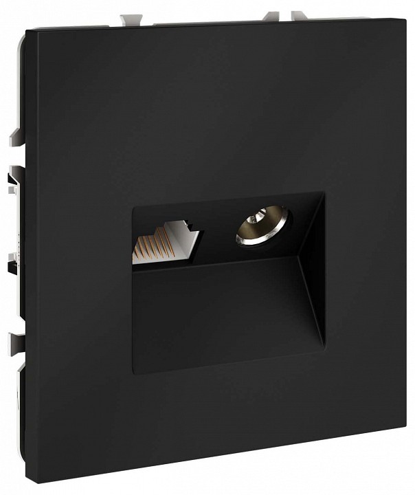 Тв-розетка и розетка ethernet rj-45 без рамки voltum s70 vls060707