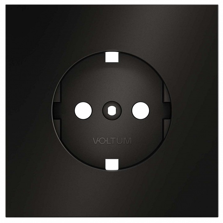 Накладка для розетки с заземлением voltum s70 metal vlsm000612