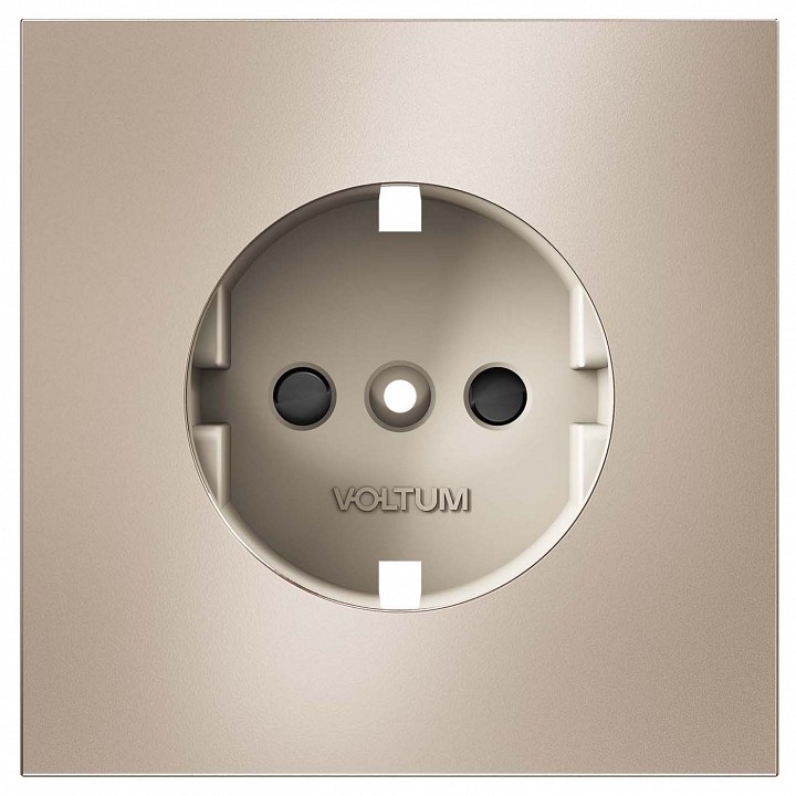 Накладка для розетки с заземлением и со шторками voltum s70 metal vlsm000710