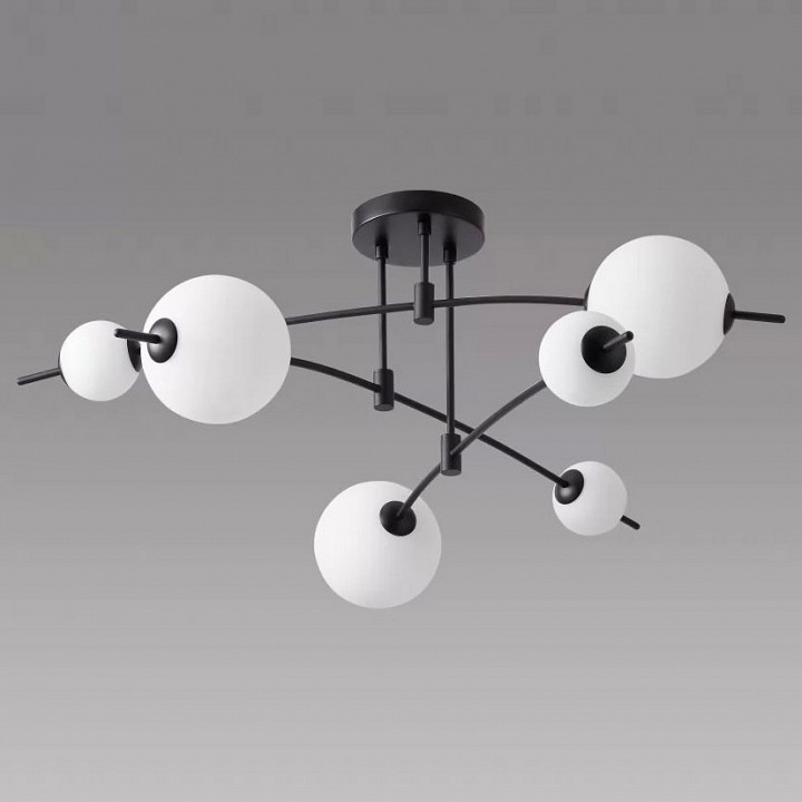 Люстра на штанге iledex epical 6827-6 bk+wh