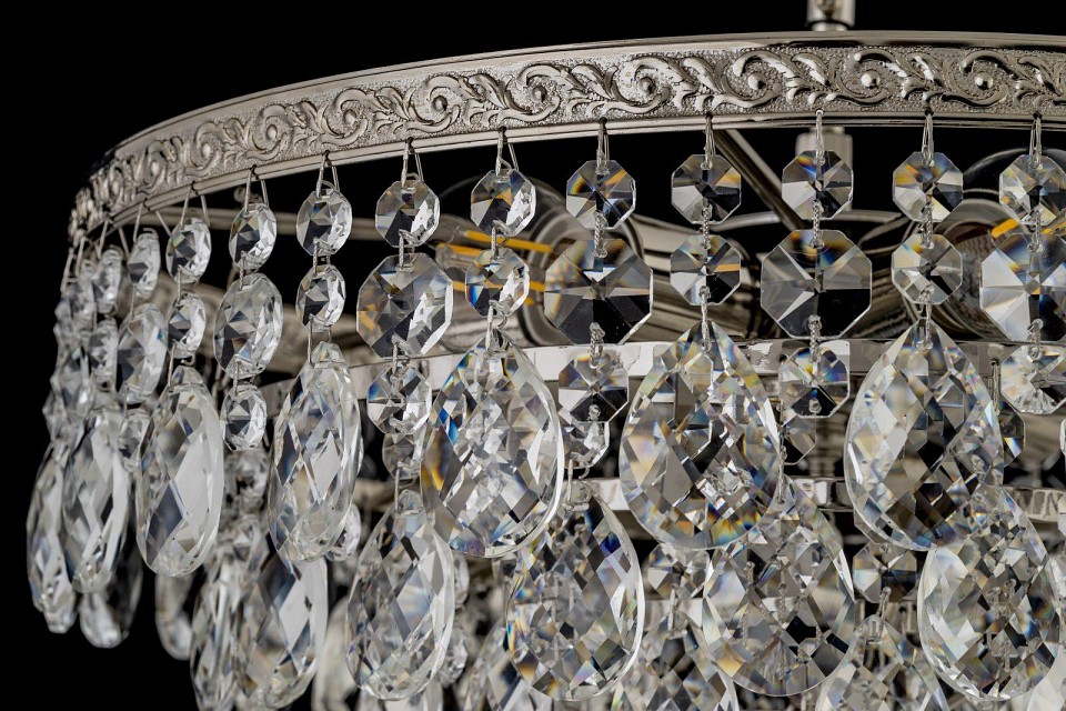 Люстра на штанге arti lampadari castellana nickel castellana e 1.3.38.608 n