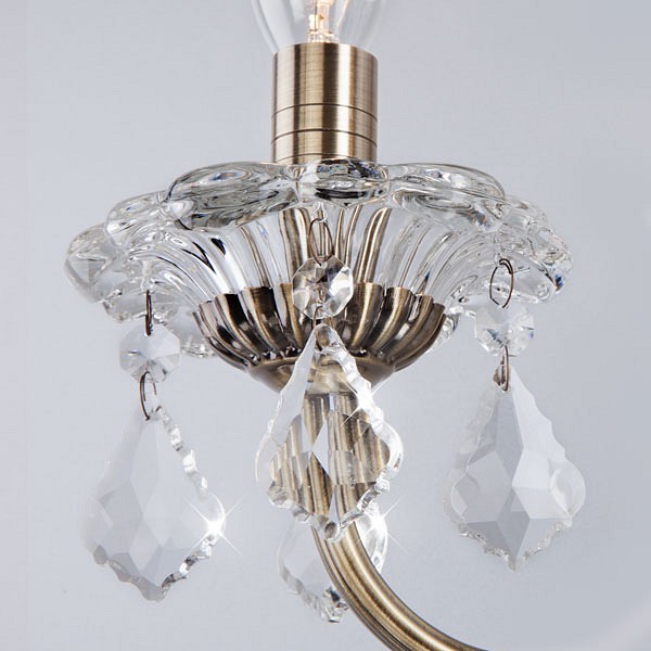 Бра eurosvet elisha 3281/2 античная бронза/прозрачный хрусталь strotskis