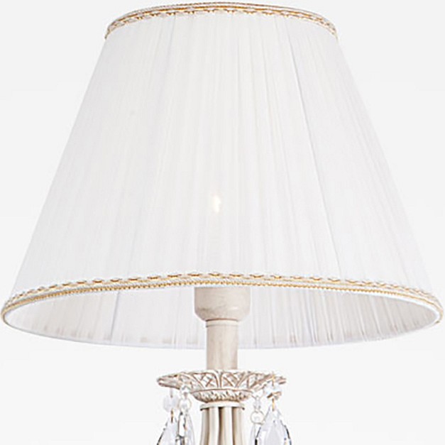 Торшер eurosvet amelia 10073/1 белый с золотом/прозрачный хрусталь strotskis