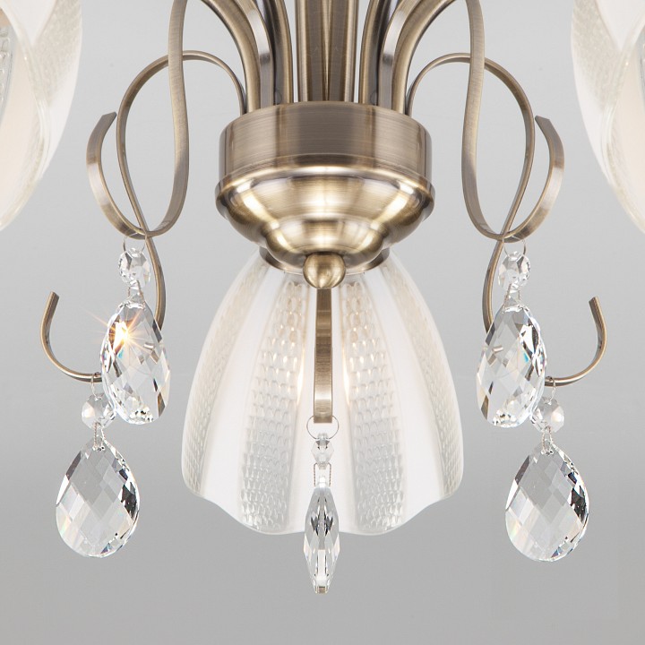 Люстра на штанге eurosvet floranse 30155/5 античная бронза