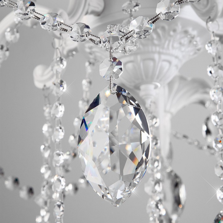 Подвесная люстра eurosvet veletta 10108/5 белый/прозрачный хрусталь strotskis