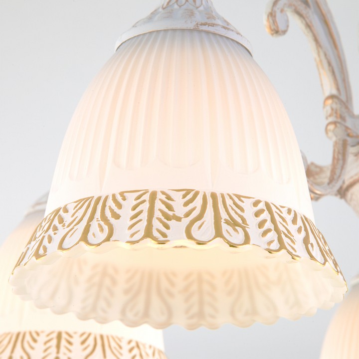 Люстра на штанге eurosvet campina 60107/5 белый с золотом