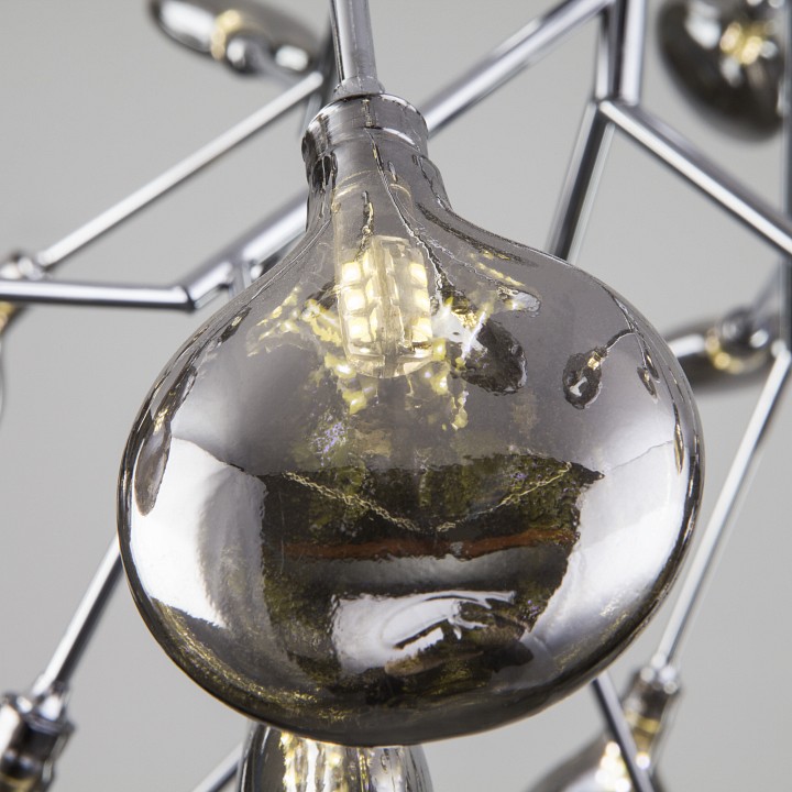 Подвесная люстра bogate's lamella 555 хром / дымчатый