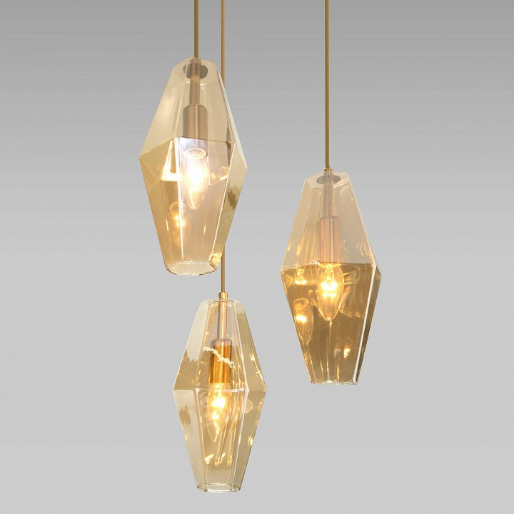 Подвесной светильник eurosvet prism 50236/3 янтарный