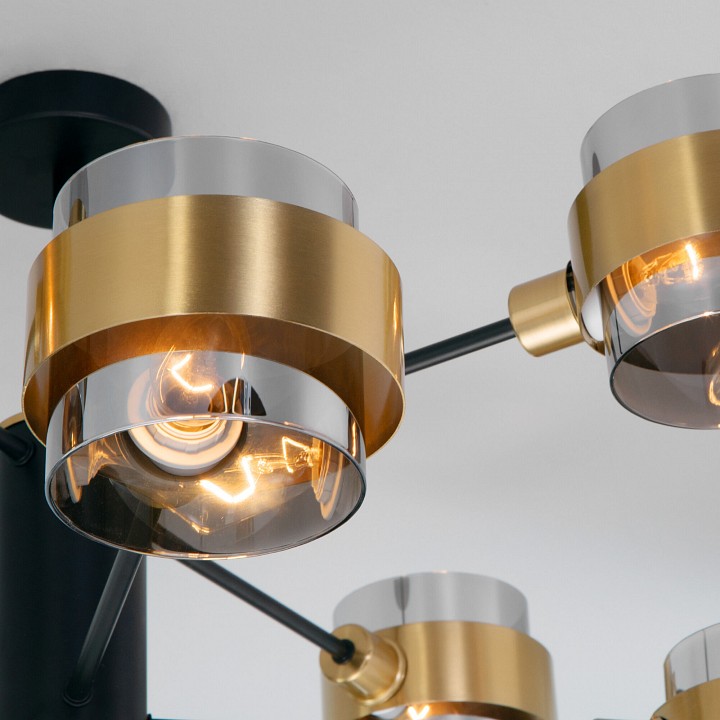 Люстра на штанге eurosvet arcada 70127/8 черный/дымчатый