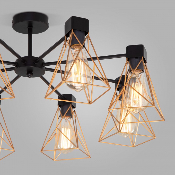 Люстра на штанге eurosvet trappola 70107/8 черный/латунь