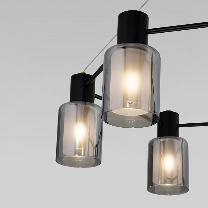 Подвесная люстра eurosvet notion 70219/6 черный/античная бронза