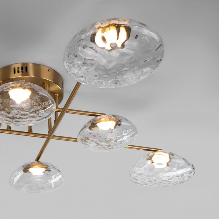 Потолочная люстра eurosvet ripple 50389 led латунь