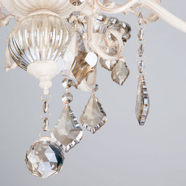 Подвесная люстра eurosvet elisha 3281/5 белый с золотом/тонированный хрусталь strotskis