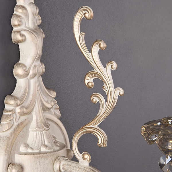 Бра eurosvet elisha 3281/1 белый с золотом/тонированный хрусталь strotskis